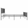 vidaXL Metal Bed Frame without Mattress with Footboard Black 193x203cm
