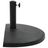 vidaXL Parasol Base Half Round Polyresin 15 kg Black