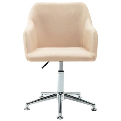 vidaXL Swivel Dining Chair Cream Fabric