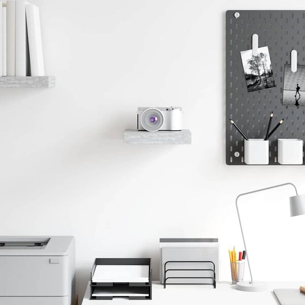 vidaXL Floating Wall Shelf Concrete Grey 23x23.5x3.8 cm MDF