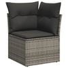 vidaXL 5 Piece Garden Sofa Set with Cushions Grey Poly Rattan