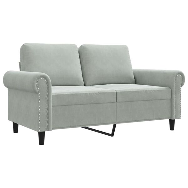 vidaXL 2-Seater Sofa Light Grey 120 cm Velvet