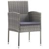 vidaXL 7 Piece Garden Dining Set with Cushions Anthracite Poly Rattan