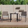 vidaXL 3 Piece Garden Dining Set with Cushions Poly Rattan and Steel
