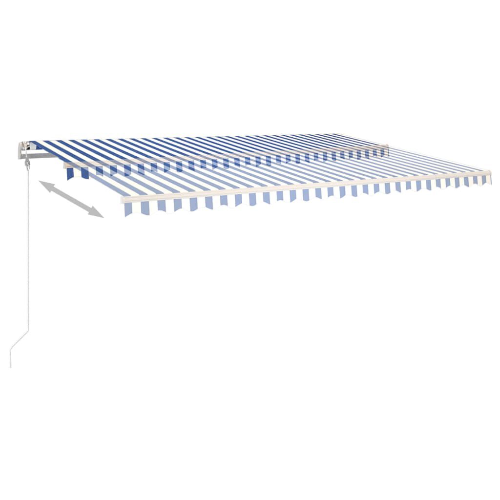 vidaXL Automatic Retractable Awning 500x300 cm Blue and White