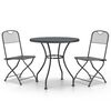 vidaXL 3 Piece Garden Dining Set Expanded Metal Mesh Anthracite