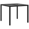 vidaXL Garden Dining Table Black 90 x 90 x 75 cm Poly rattan