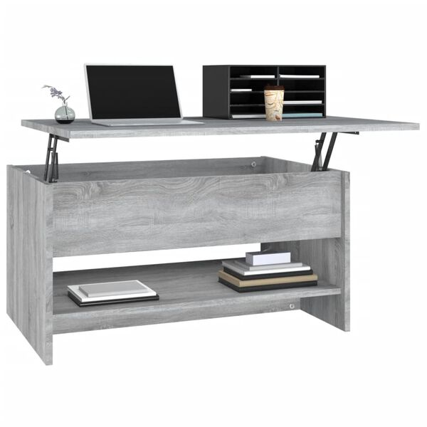 vidaXL Coffee Table Grey Sonoma 80x50x40 cm Engineered Wood