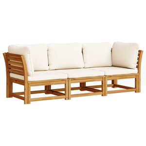 vidaXL 3 Piece Garden Lounge Set with Cushions Solid Wood Acacia