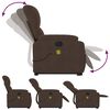 vidaXL Stand up Massage Recliner Chair Brown Microfibre Fabric