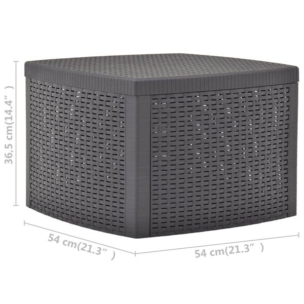vidaXL Side Table Mocha 54x54x36.5 cm Plastic