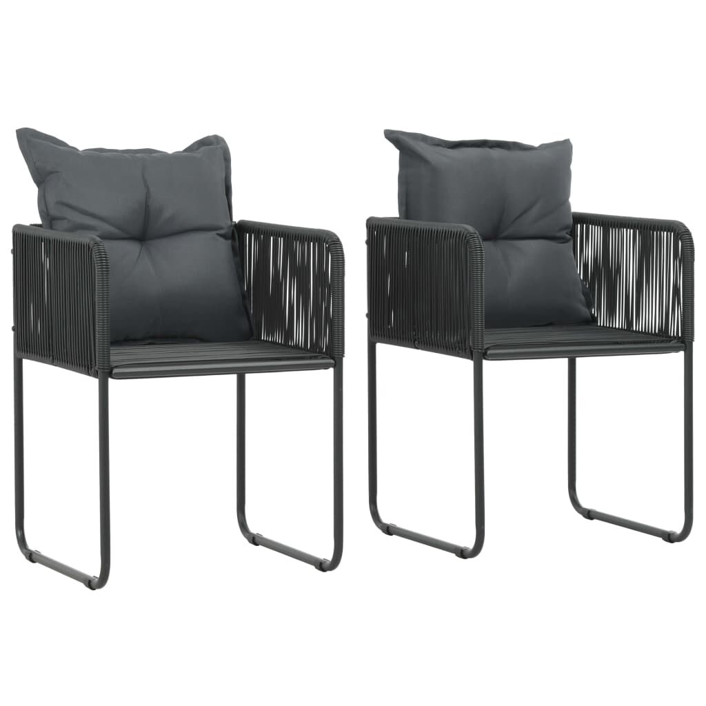 vidaXL 3 Piece Garden Dining Set PVC Rattan Black and Brown