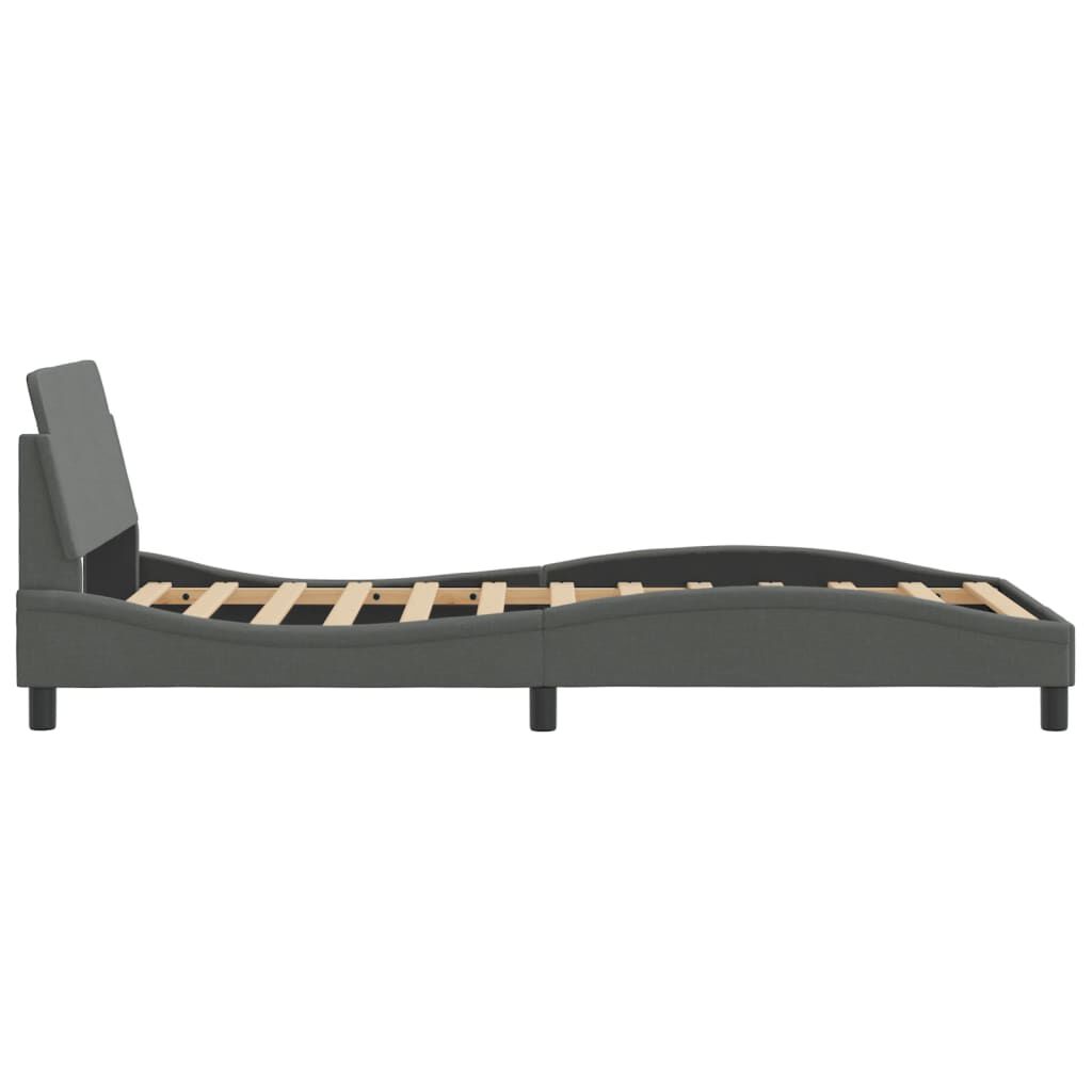 vidaXL Bed Frame without Mattress Dark Grey 100x203 cm Fabric