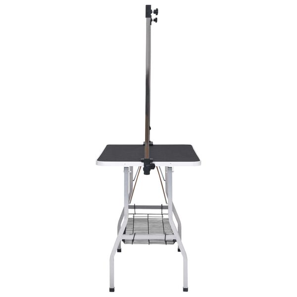 vidaXL Adjustable Dog Grooming Table with 2 Loops and Basket
