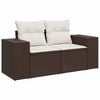 vidaXL 9 Piece Garden Sofa Set with Cushions Brown Poly Rattan