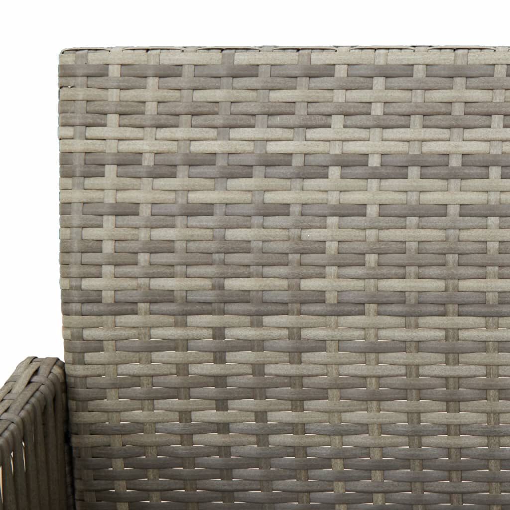 vidaXL Garden Bar Stools 2 pcs Grey Poly Rattan