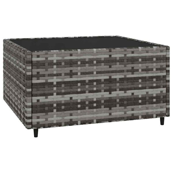 vidaXL 3 Piece Garden Lounge Set with Cushions Grey Poly Rattan