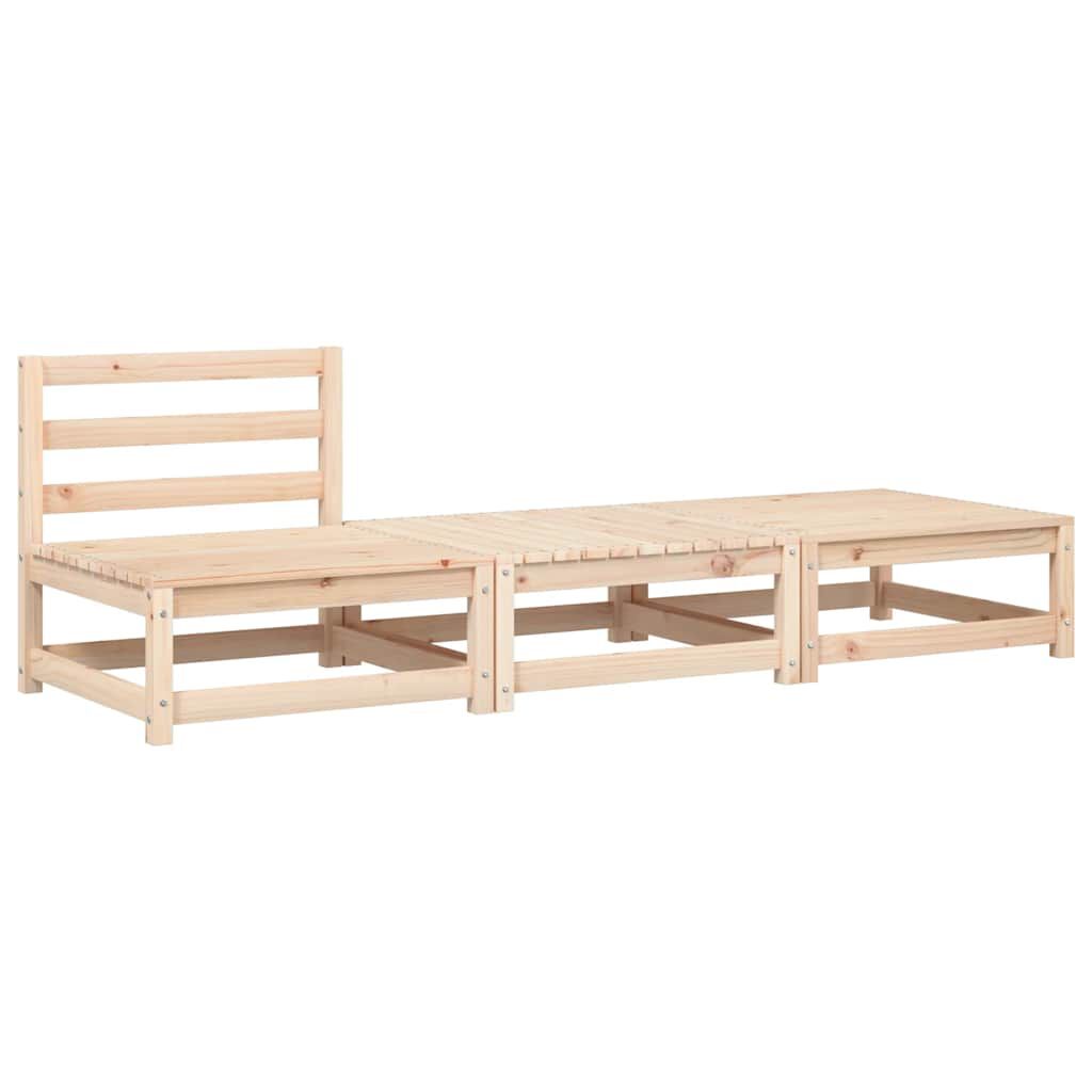 vidaXL Garden Sofa Armless with Cushions and Footstools