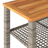 vidaXL Garden Table Grey 70x38x42 cm Poly Rattan Acacia Wood