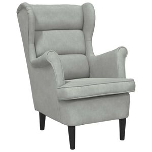 vidaXL Armchair Light Grey Velvet