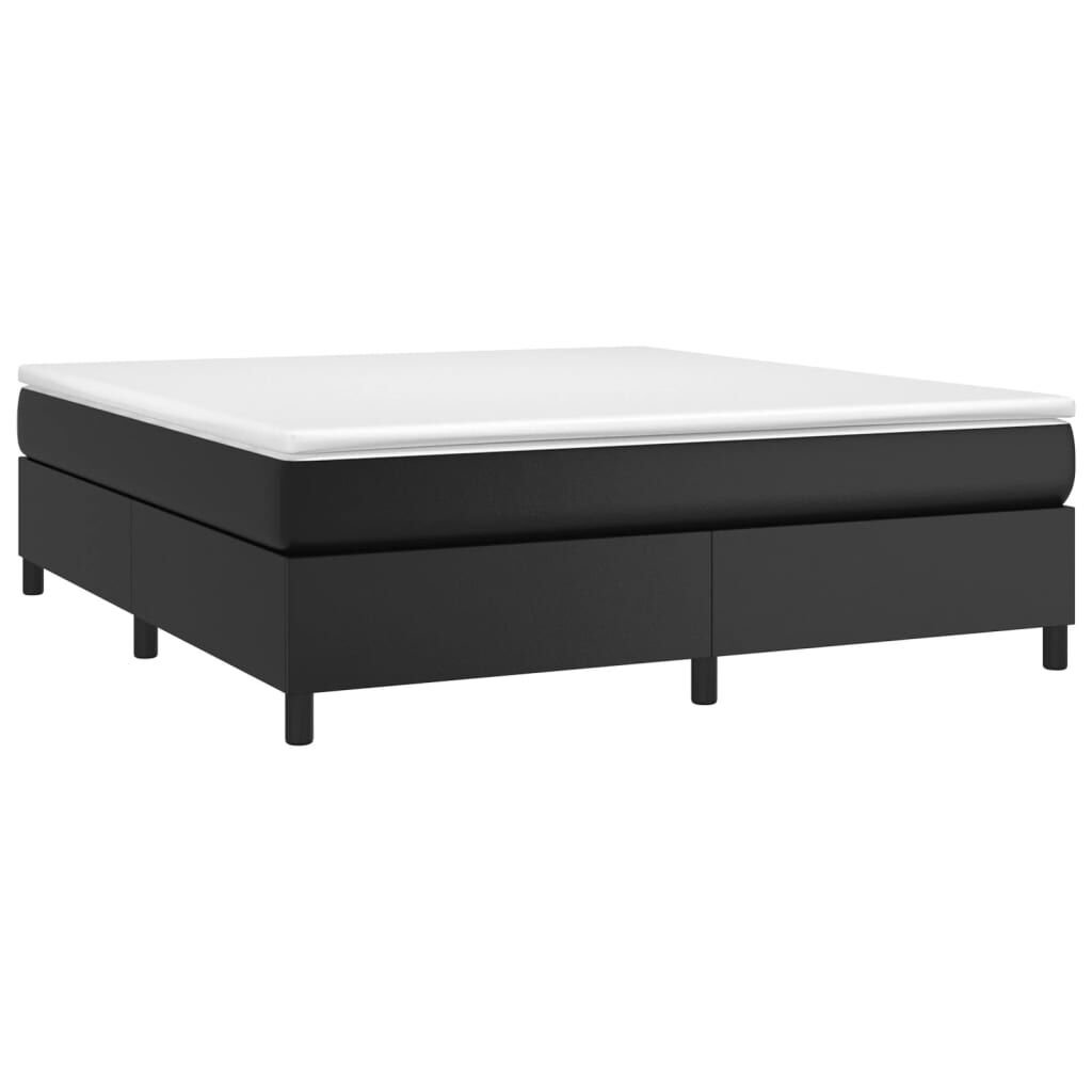 vidaXL Bed Frame without Mattress Black California King Faux Leather (US Only)