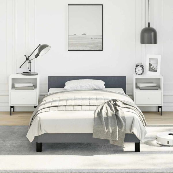 vidaXL Bed Frame without Mattress Dark Grey 100x203 cm Velvet
