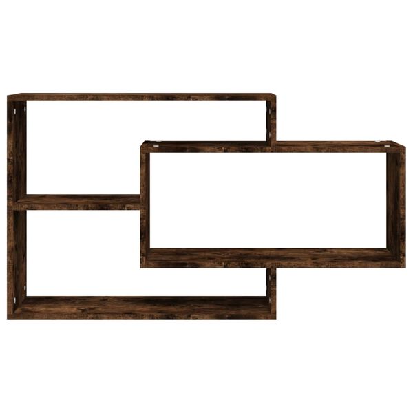 vidaXL Wall Shelf Smoked Oak 104x20x58.5 cm Engineered Wood