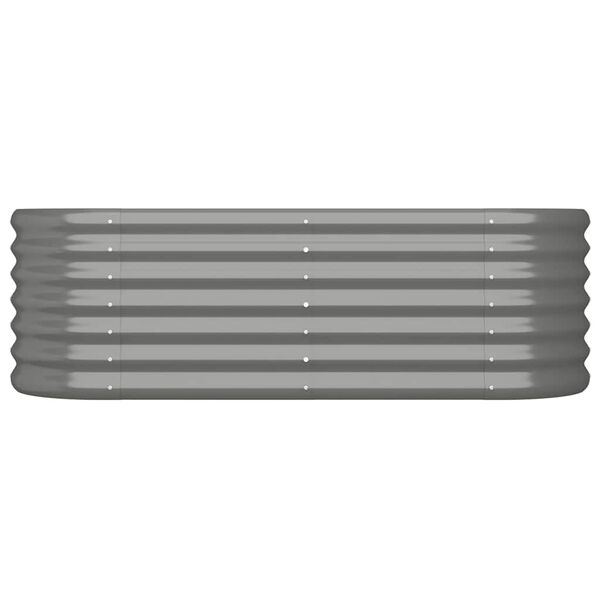 vidaXL Garden Raised Bed Galvanised Steel 114x40x36 cm Grey
