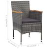 vidaXL 3 Piece Garden Dining Set Grey