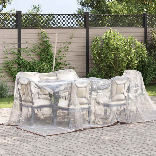 vidaXL Tarpaulin with Eyelets Transparent 2 x 2 m Polyethylene