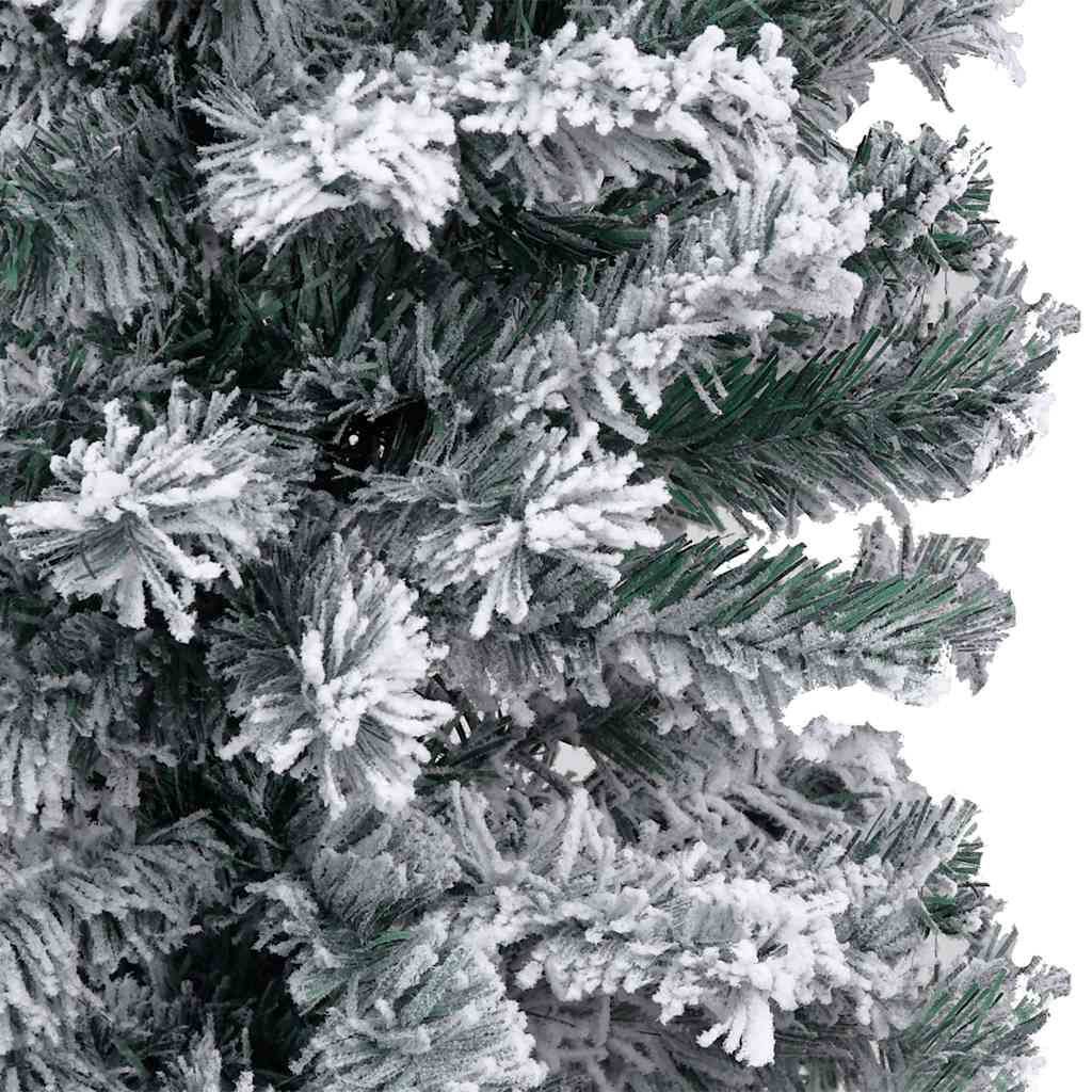 vidaXL Slim Pre-lit Christmas Tree with Ball Set&Flocked Snow Green 120cm