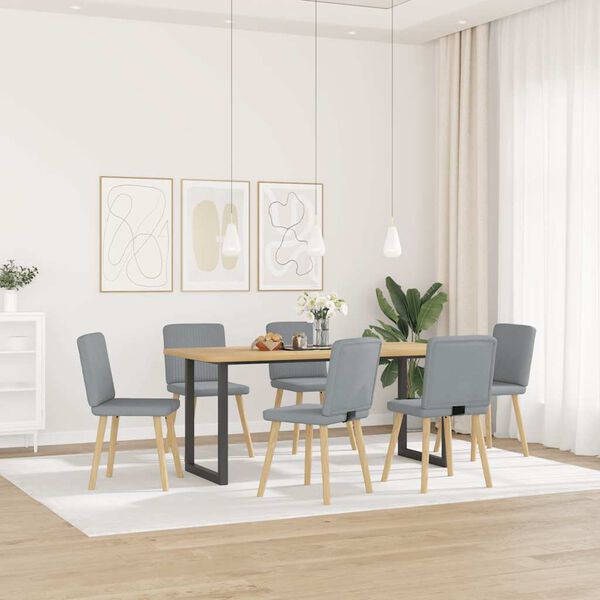 vidaXL Dining Chairs 6 pcs Light Grey Fabric