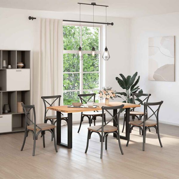 vidaXL Dining Table Legs U-Shaped 2 pcs Black 50x(72-73) cm Steel