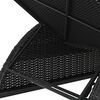 vidaXL Sun Lounger with Cream White Cushion Poly Rattan Black
