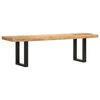 vidaXL Bench 160 cm Solid Rough Mango Wood and Steel