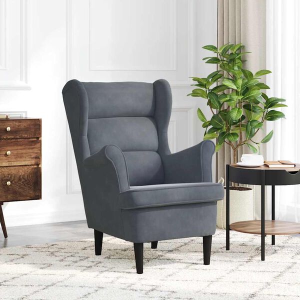vidaXL Armchair Dark Grey Velvet