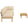 vidaXL Sofa Set with Cushion Plain 4 pcs Beige Solid Acacia Wood