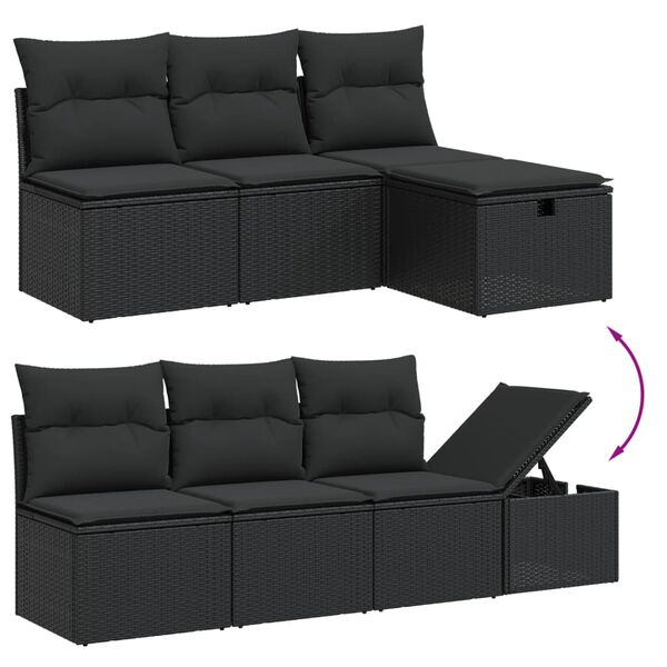 vidaXL 8 Piece Garden Sofa Set with Cushions Beige Poly Rattan