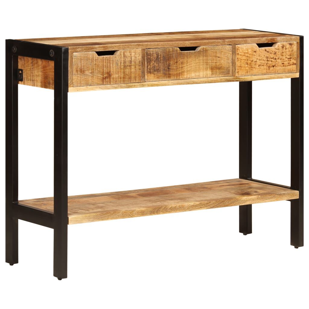 vidaXL Sideboard with 3 Drawers 110x35x75 cm Solid Mango Wood