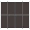 vidaXL 4-Panel Room Divider Brown 200x200 cm Fabric