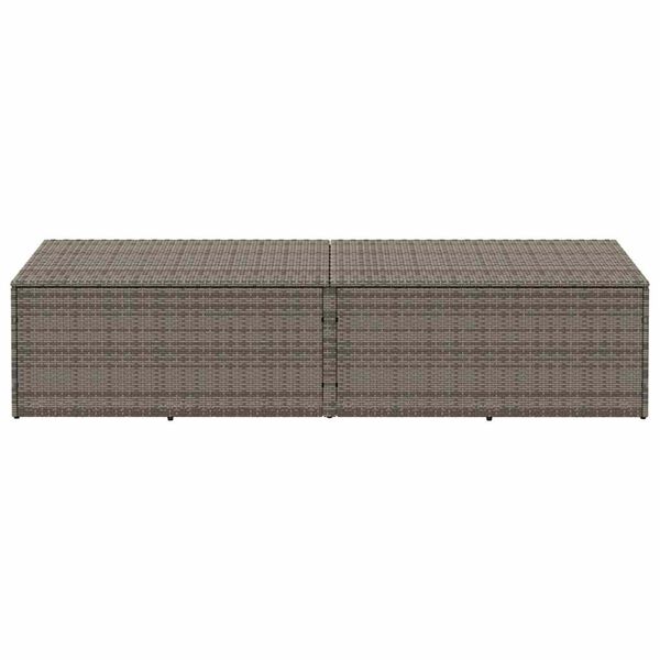 vidaXL Garden Storage Box Grey 220x50x58 cm Poly Rattan