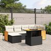 vidaXL 7 Piece Garden Sofa Set with Cushions Black Poly Rattan