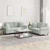 vidaXL 2 Piece Sofa Set with Pillows Light Grey Velvet