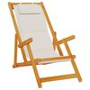 vidaXL Beach Chair with Cushion 2 pcs Brown x x Solid Acacia wood