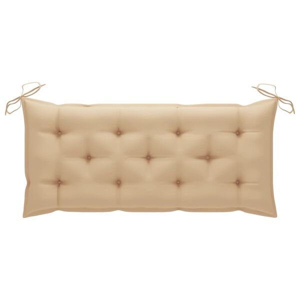 vidaXL Garden Bench with Cushion 120 cm Bamboo