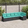 vidaXL Garden Sofa Set Black Poly Rattan