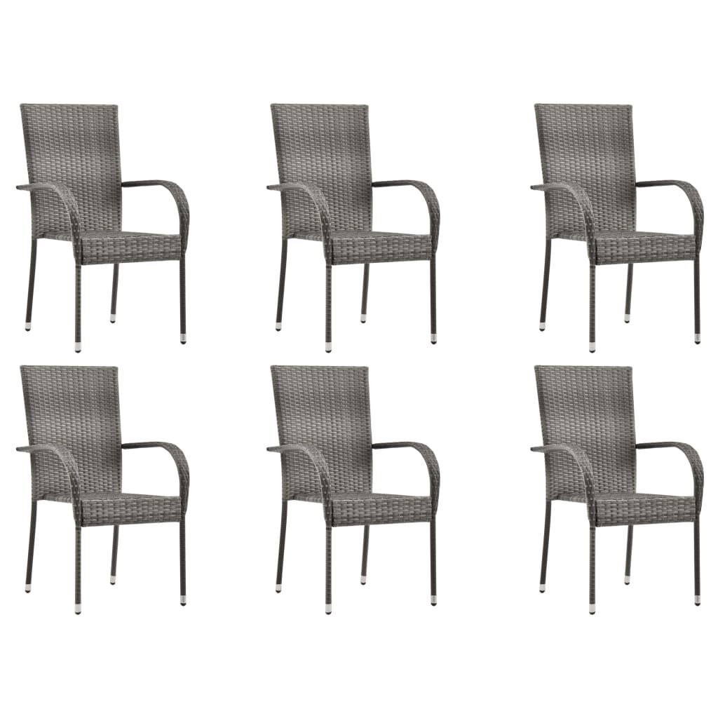 vidaXL 7 Piece Garden Dining Set Grey