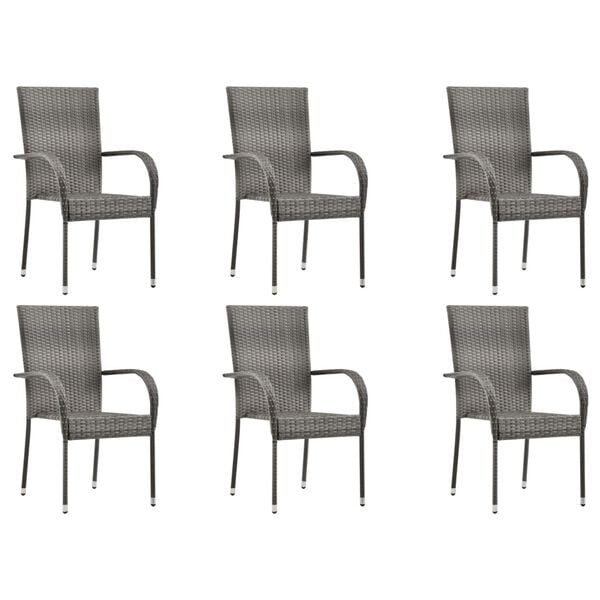 vidaXL 7 Piece Garden Dining Set Grey