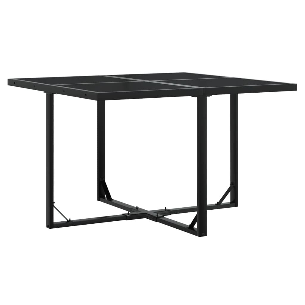 vidaXL 5 Piece Garden Dining Set with Cushions Black Textilene