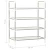 vidaXL Shoe Rack with 4 Shelves Metal and Non-woven Fabric Silver